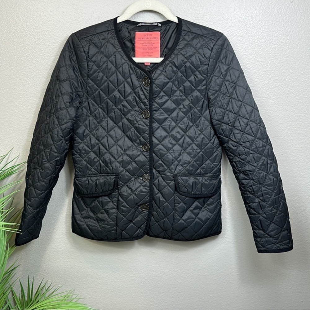 J. Crew Women's Black Quilted Puffer Jacket - Picture 3 of 8